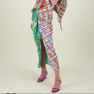 ME369 Luna Tie Front Skirt – Artisan Print | NWT | Size S